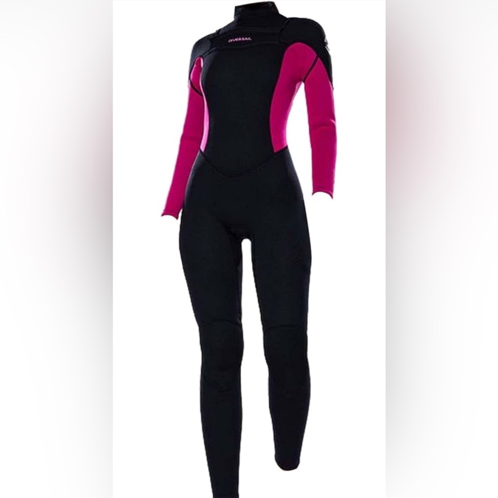 O'Neill Women's Black and Pink One Piece Wetsuit